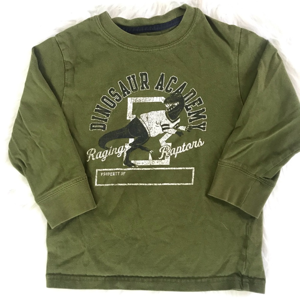Baby Gap Green Long Sleeve Dinosaur Shirt